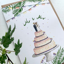 Load image into Gallery viewer, Greeting Card - Wedding - Mr &amp; Mrs on Cake *Personalised