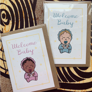 Annanasi Greeting Card - Welcome Baby - Custom Skin Tone