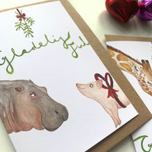 Load image into Gallery viewer, Greeting Card - Christmas - Hippo and Pig DANISH