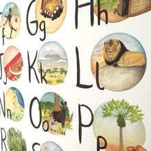 Load image into Gallery viewer, Annanasi ABC of Africa - Alphabet Poster in DANISH - 50x70cm