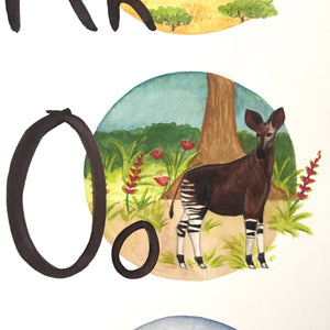 Annanasi ABC of Africa - Alphabet Poster in DANISH - 50x70cm