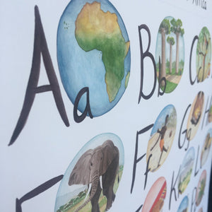 Annanasi ABC of Africa - Alphabet Poster in ENGLISH - 50x70cm