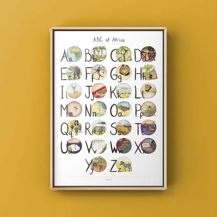 Annanasi ABC of Africa - Alphabet Poster in ENGLISH - 50x70cm