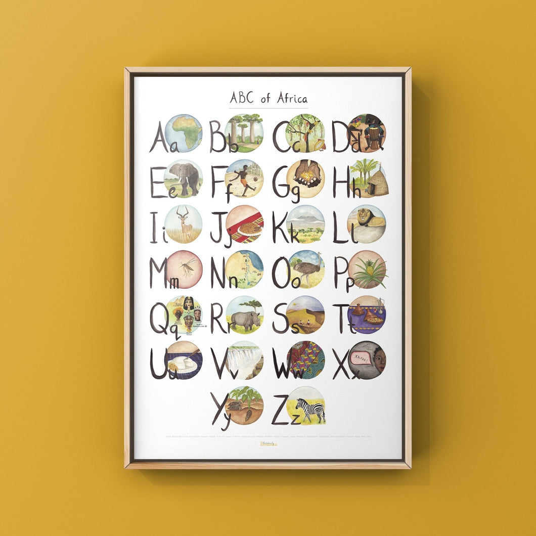 Annanasi ABC of Africa - Alphabet Poster in ENGLISH - 50x70cm