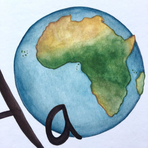 Annanasi Alphabet Print - A for Africa - A5