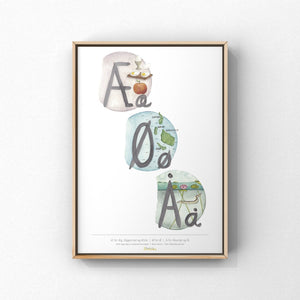 Annanasi Alphabet Print - Æ Ø Å Danish Letters - A5