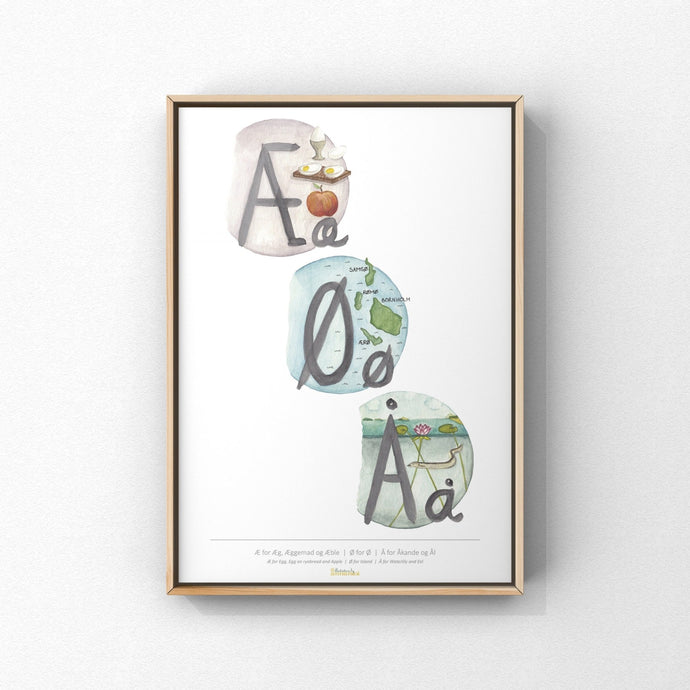 Annanasi Alphabet Print - Æ Ø Å Danish Letters - A5