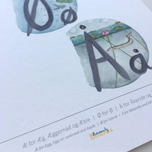 Load image into Gallery viewer, Annanasi Alphabet Print - Æ Ø Å Danish Letters - A5