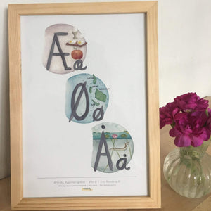 Annanasi Alphabet Print - Æ Ø Å Danish Letters - A5