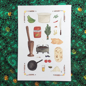 Annanasi Food Print - African Cuisine - A5