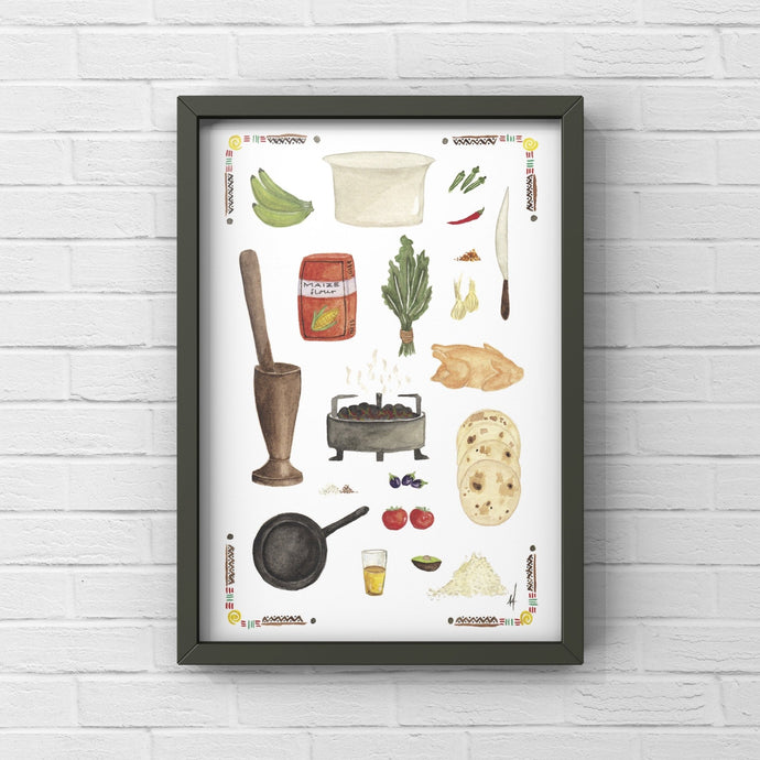 Annanasi Food Print - African Cuisine - A5