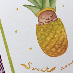 Annanasi Greeting Card - Baby - Pineapple