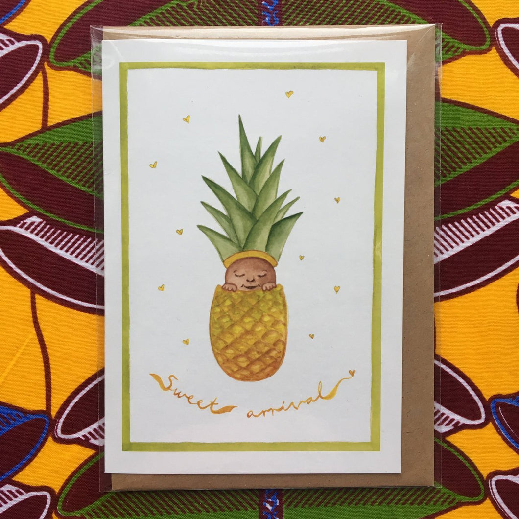 Annanasi Greeting Card - Baby - Pineapple