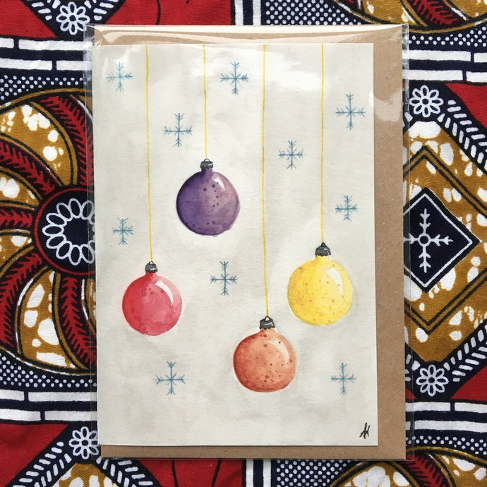 Annanasi Greeting Card - Christmas - Baubles