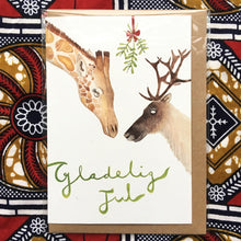 Load image into Gallery viewer, Annanasi Greeting Card - Christmas - Giraffe and Reindeer DANISH