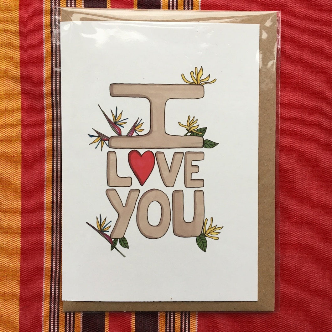 Annanasi Greeting Card - Valentines Day - I Love You