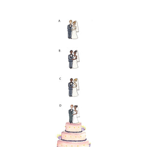 Annanasi Greeting Card - Wedding - Mr & Mrs on Cake *Personalised