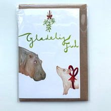 Load image into Gallery viewer, Greeting Card - Christmas - Hippo and Pig DANISH