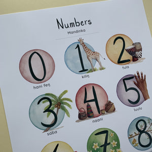 Annanasi Numbers of Africa - Poster in Custom Language - A3